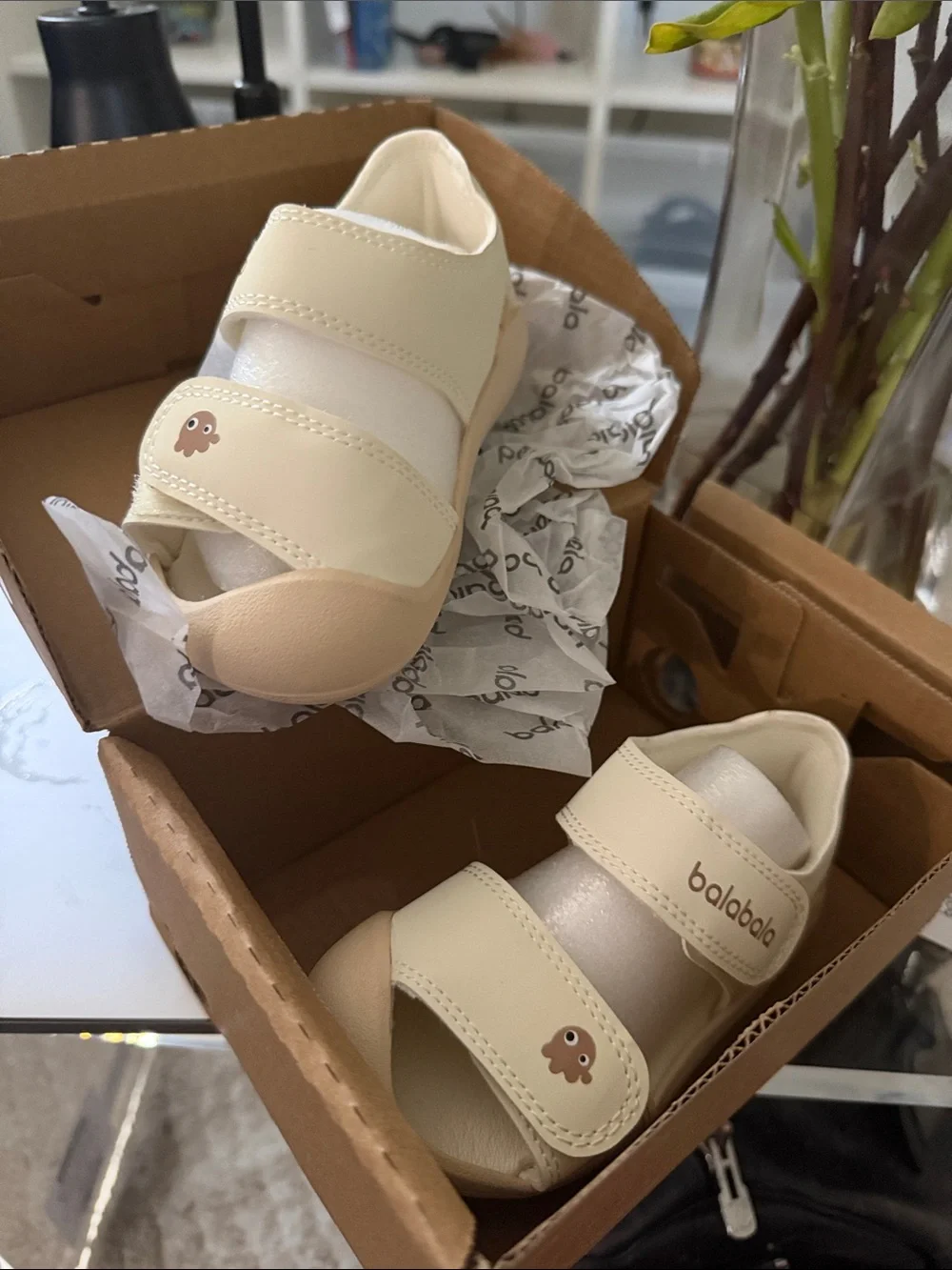 Balabala Kids Cream Closed-Toe Sandals - Lightweight Comfort